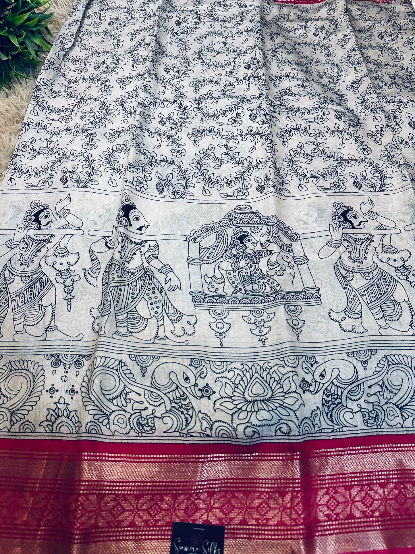 Kalamkari Mul Cotton Saree