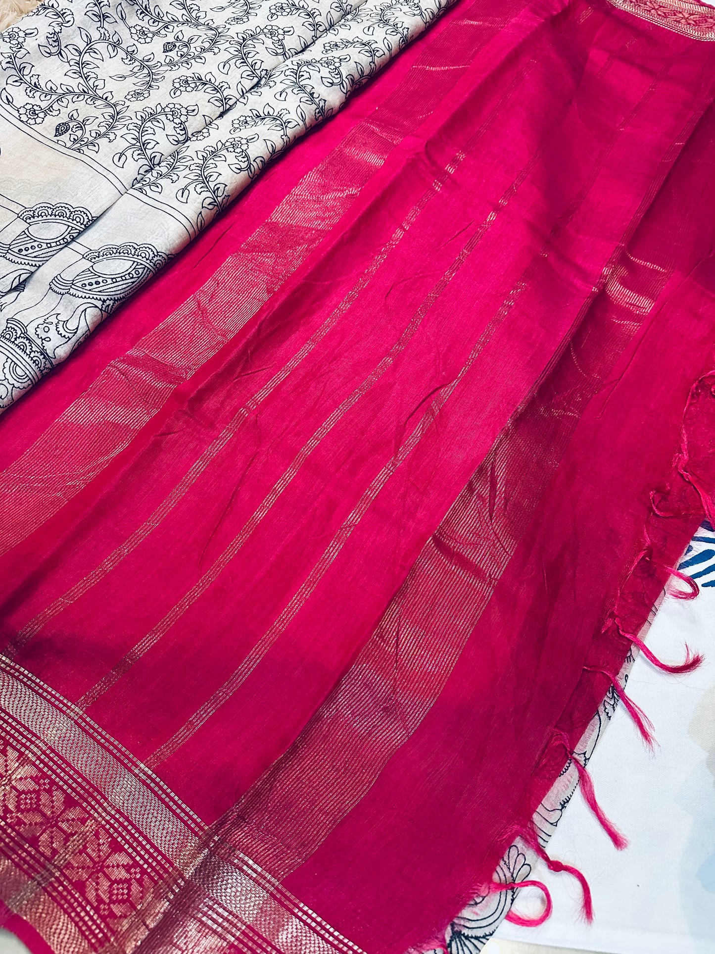 Kalamkari Mul Cotton Saree