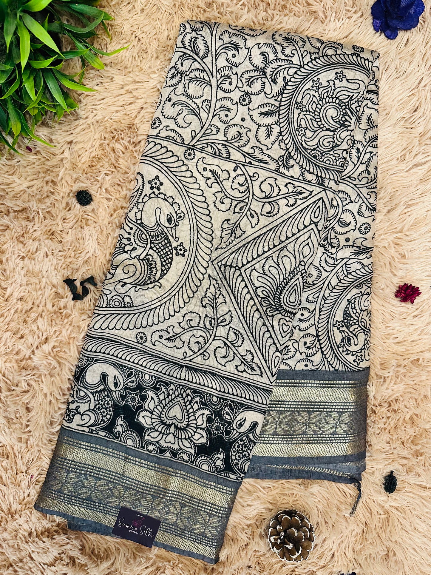 Kalamkari Mul Cotton Saree