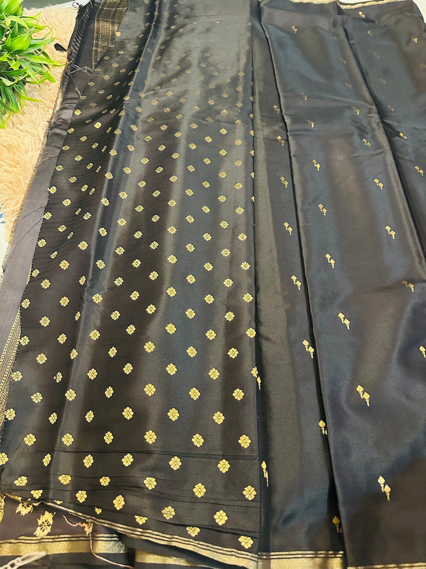 Black Gajji Silk Saree