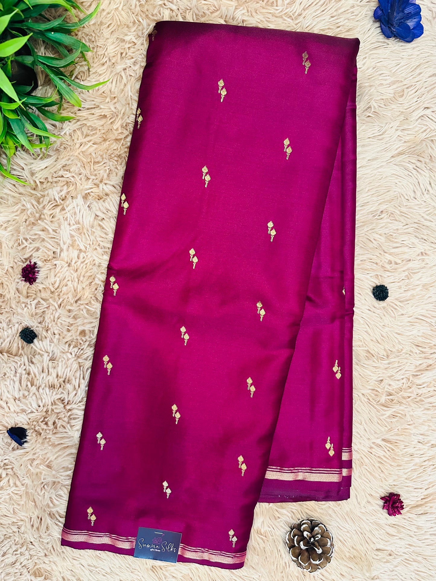 Magenta Pink Gajji Silk Saree
