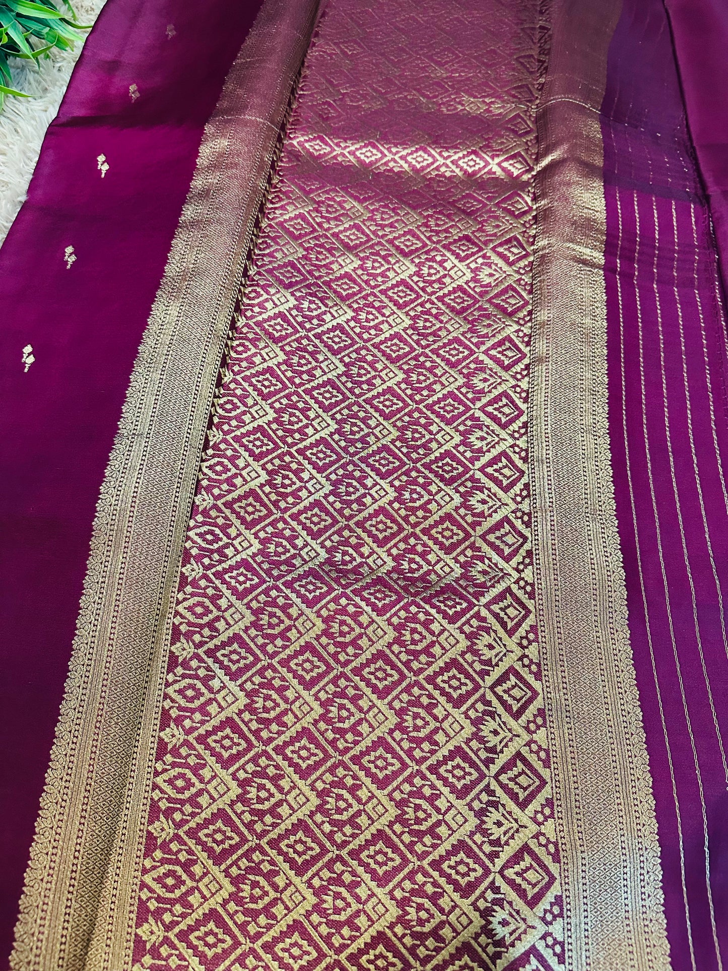 Magenta Pink Gajji Silk Saree