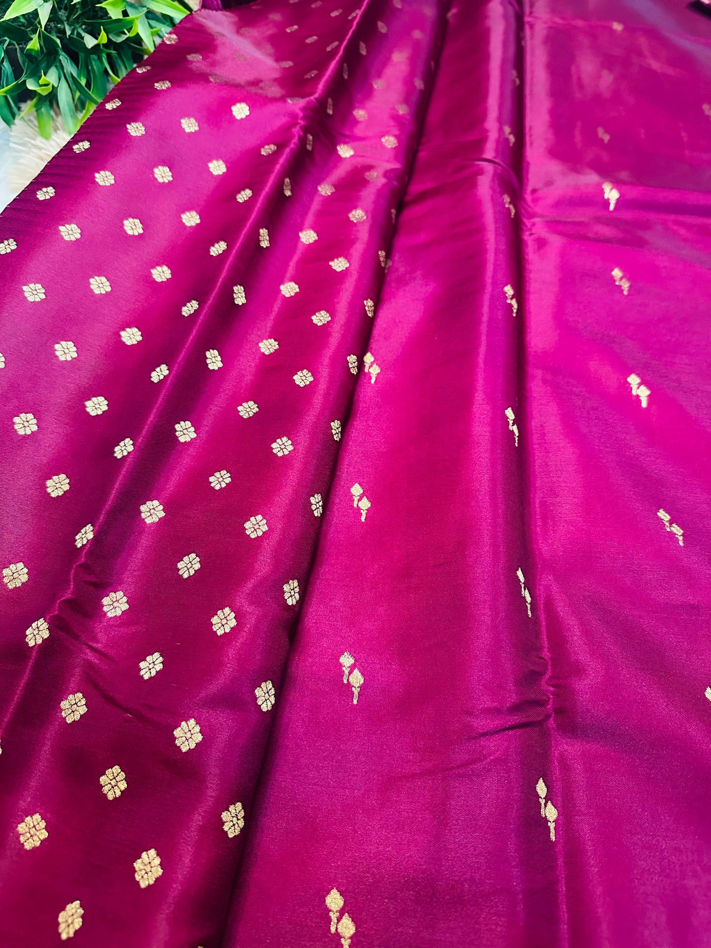 Magenta Pink Gajji Silk Saree