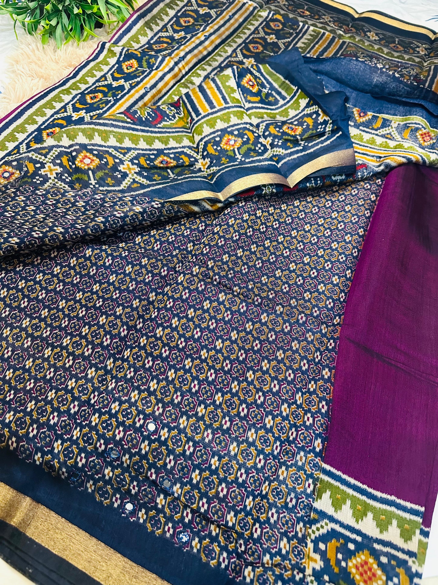 Wine Maheshwari Cotton Saree