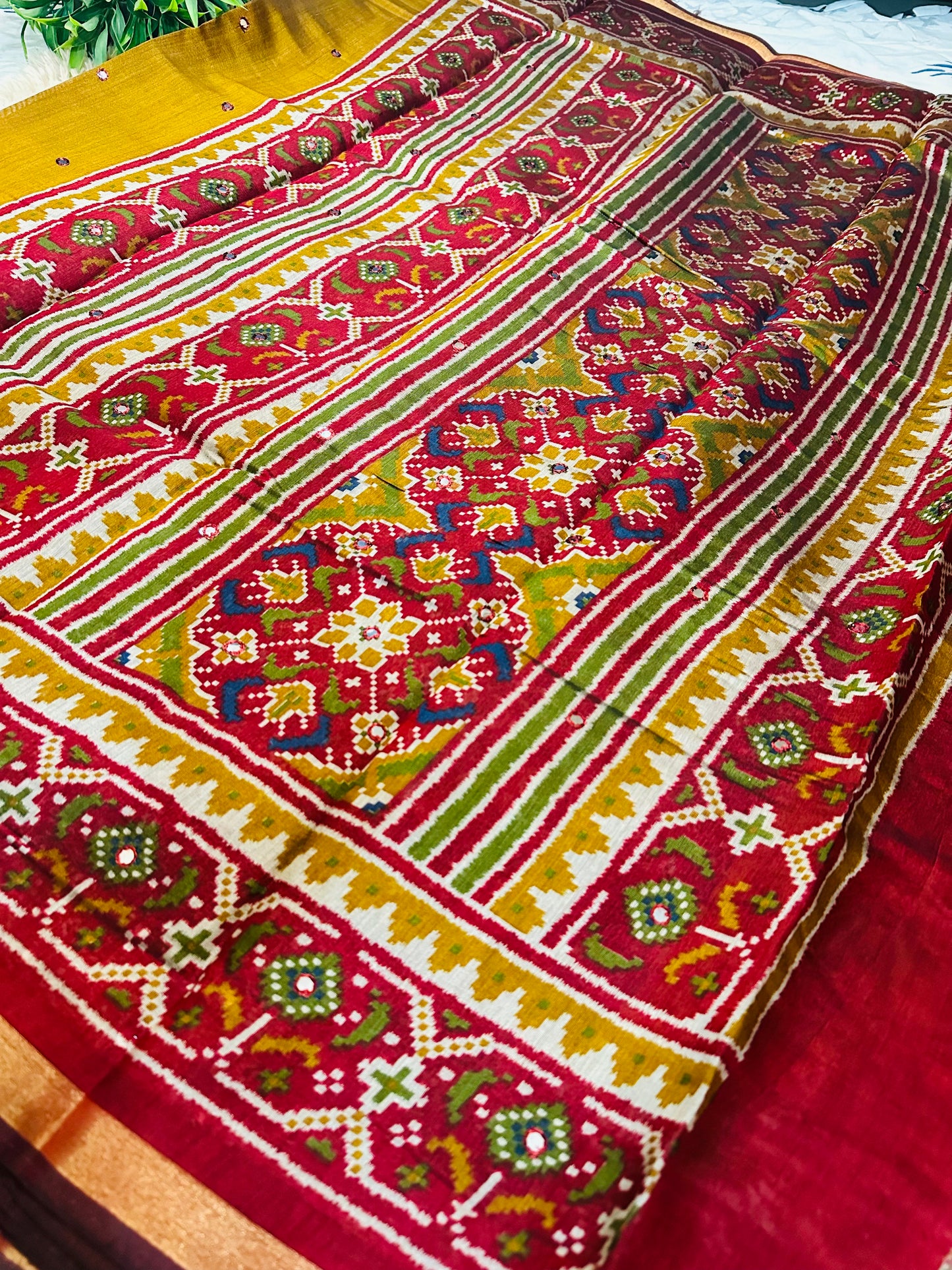 Mustard Maheshwari Cotton Saree