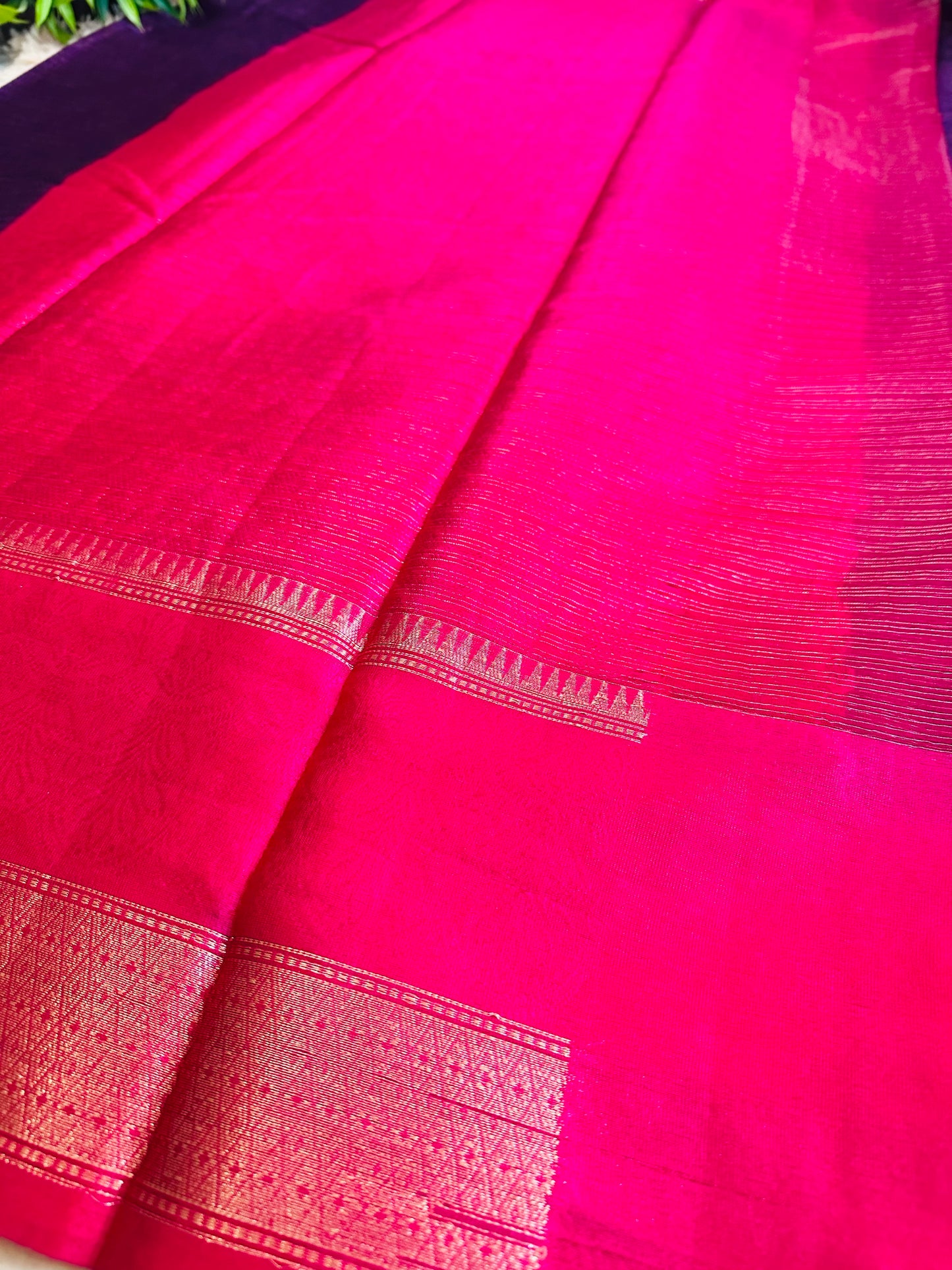 Dark Purple Mulberry Worm Silk Saree