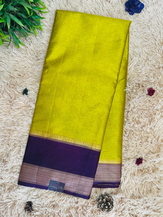 Vibrant Green Mulberry Worm Silk Saree