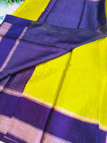 Vibrant Green Mulberry Worm Silk Saree