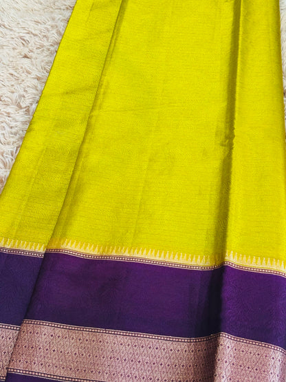Vibrant Green Mulberry Worm Silk Saree