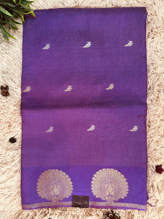 Pastel Purple Premium Muslin Silk Saree
