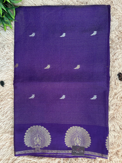 Purple Premium Muslin Silk Saree