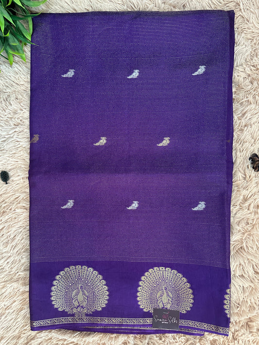 Purple Premium Muslin Silk Saree