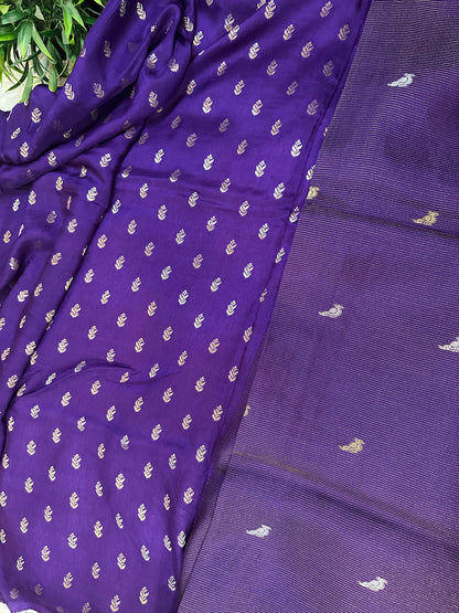 Purple Premium Muslin Silk Saree