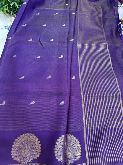 Purple Premium Muslin Silk Saree
