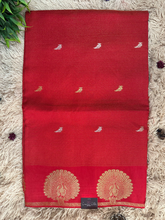 Red Premium Muslin Silk Saree