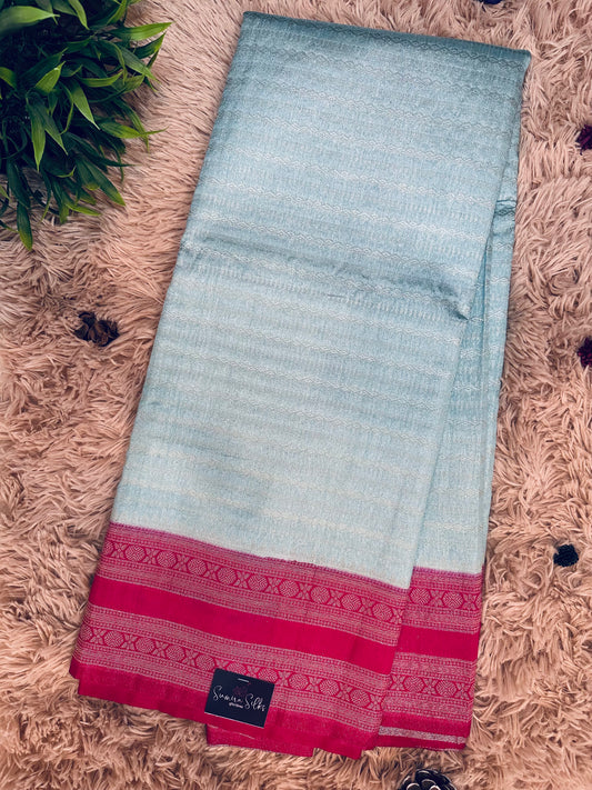 Pastel Blue Soft Silk Saree