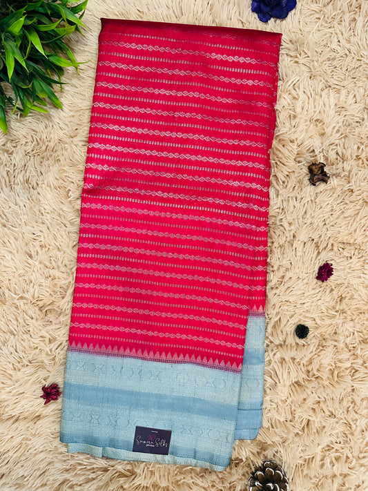 Rani Pink Soft Silk Saree