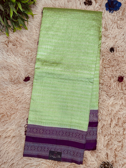Pista Green Soft Silk Saree