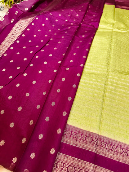 Pista Green Soft Silk Saree