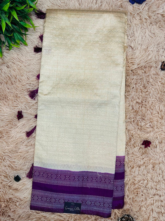 Cream Soft Silk Saree