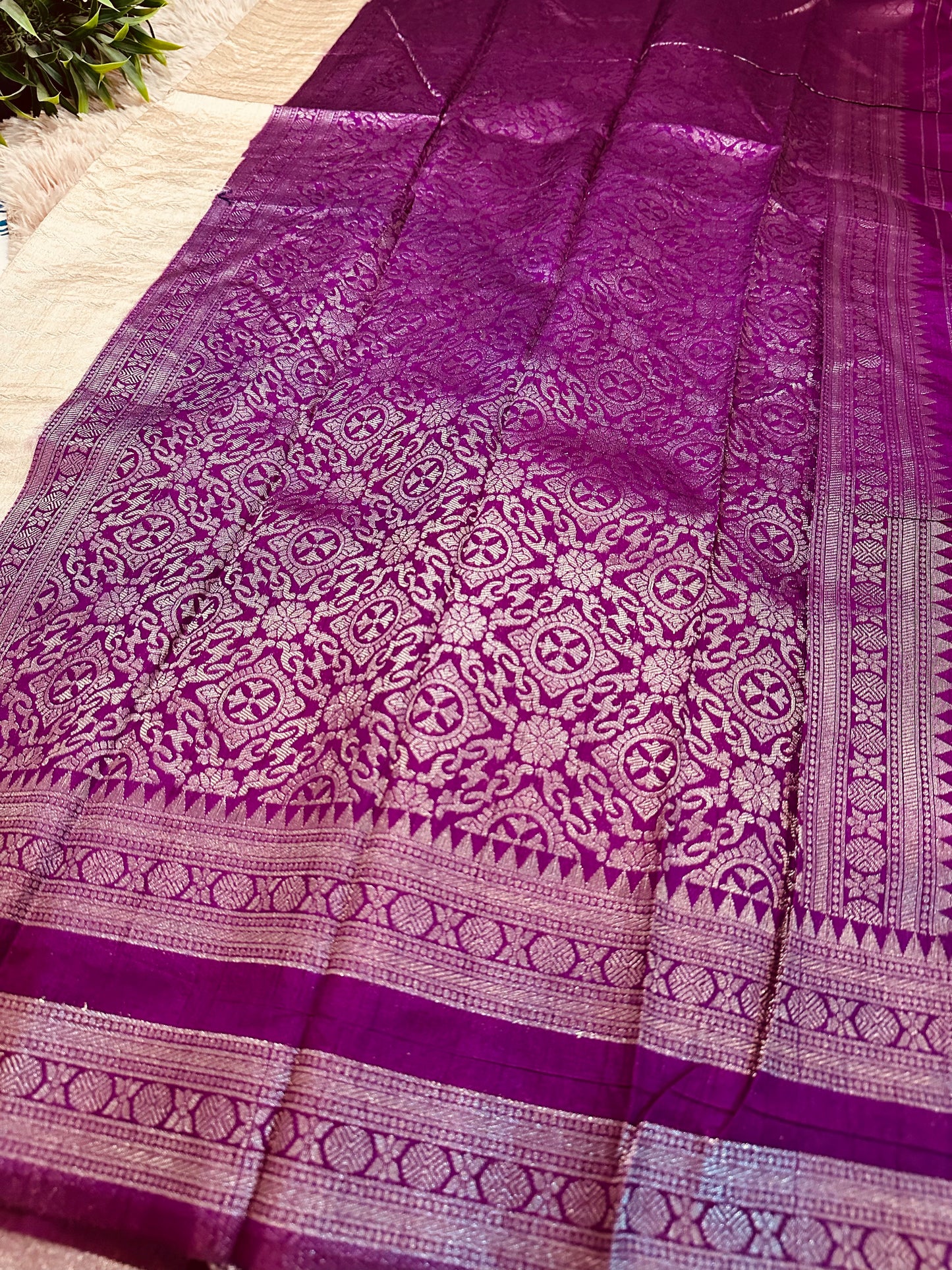 Cream Soft Silk Saree