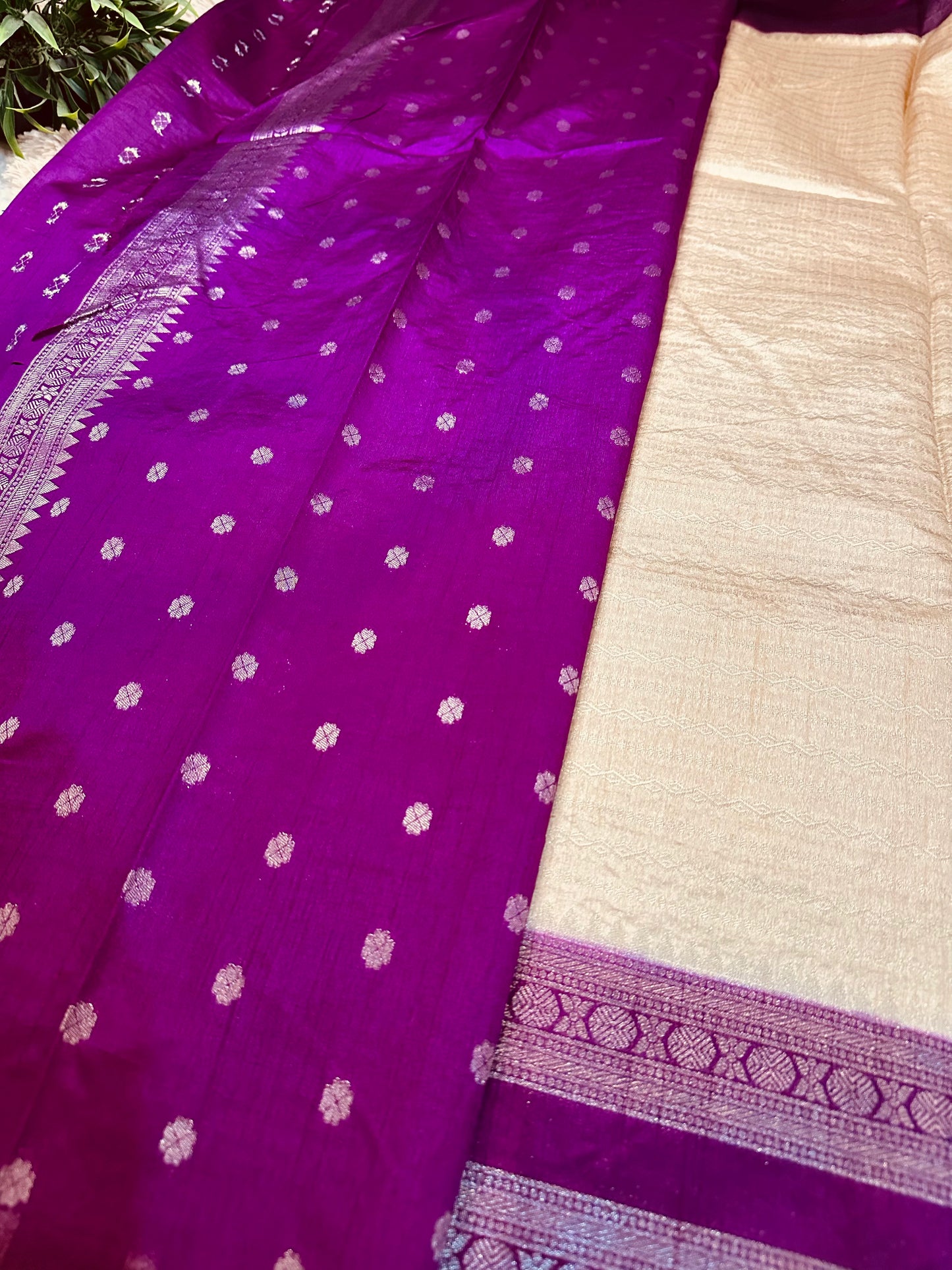 Cream Soft Silk Saree