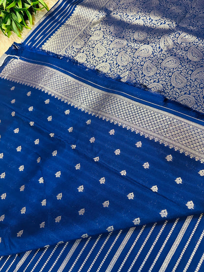 Royal Blue Silk Saree with Mysore Mango Border