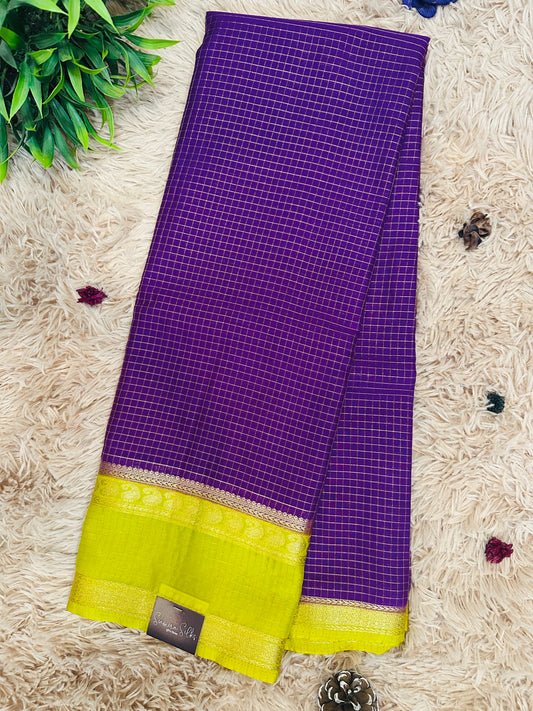 Purple Mysore Crepe Silk Saree