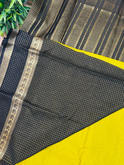Bright Green Mysore Crepe Silk Saree