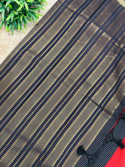 Red Mysore Crepe Silk Saree