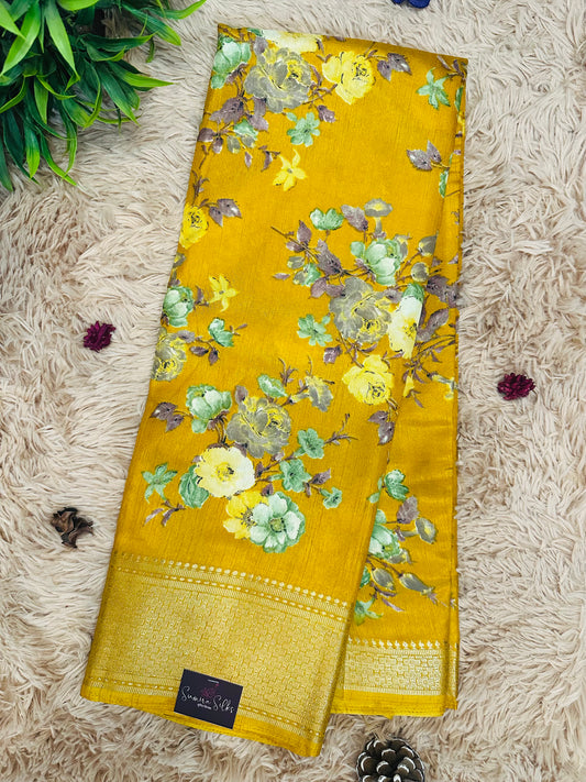Mustard Madurai Silk Saree