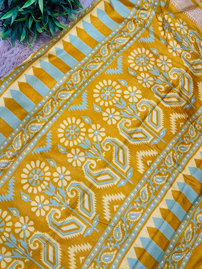 Mustard Madurai Silk Saree