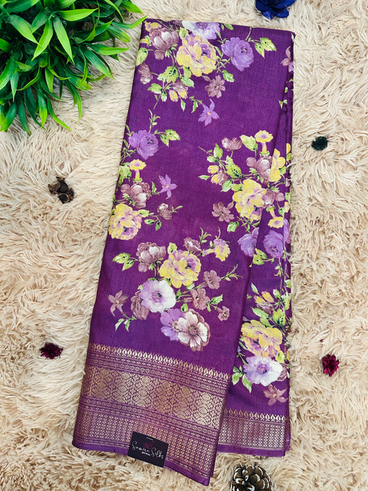 Magenta Purple Madurai Silk Saree