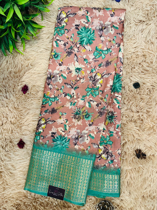 Powder Pink Madurai Silk Saree