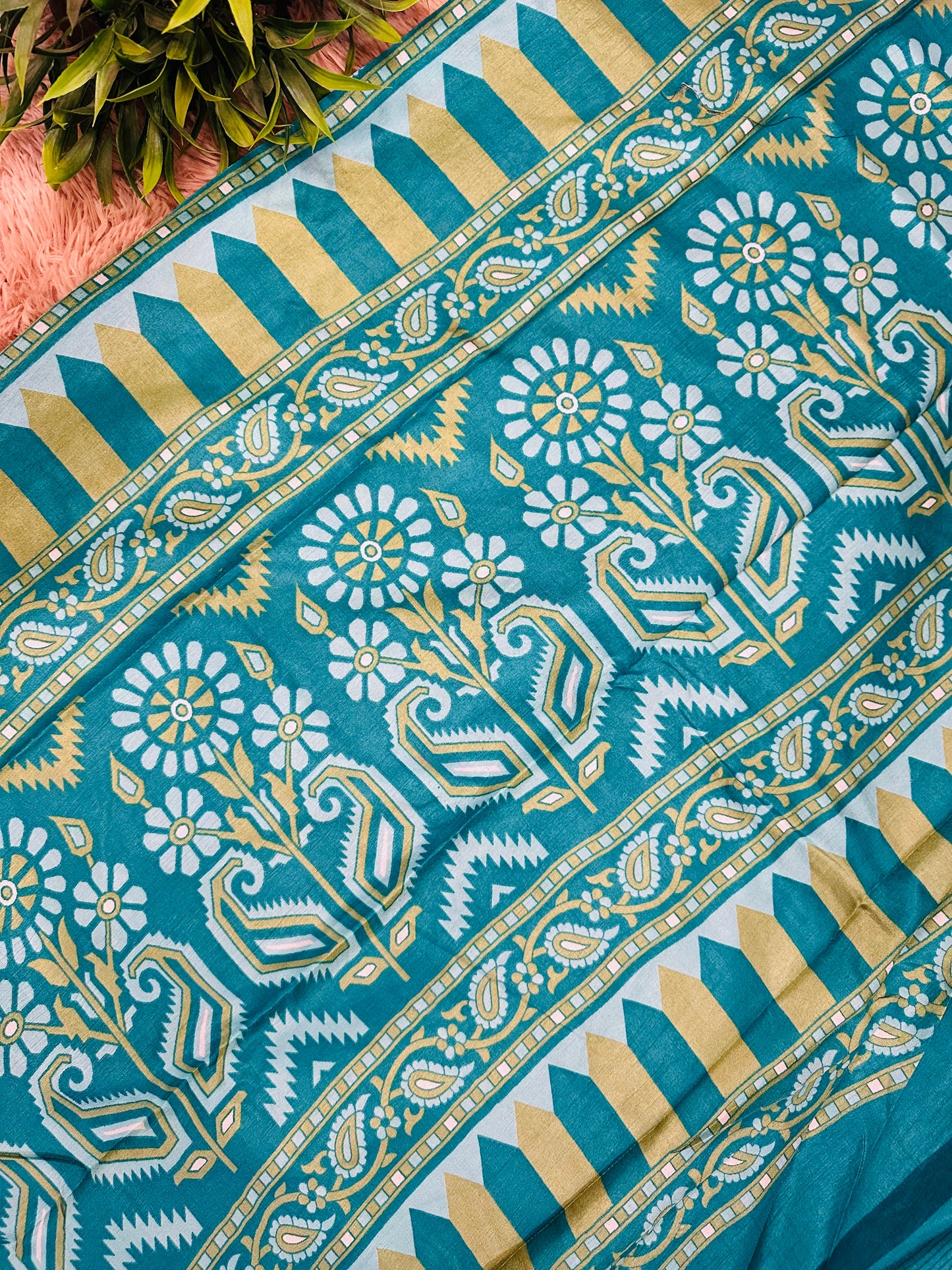 Turquoise Blue Madurai Silk Saree