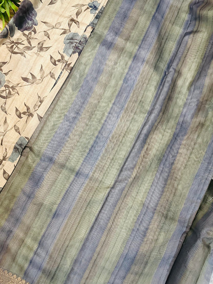 Blue Soft Cotton Silk Saree