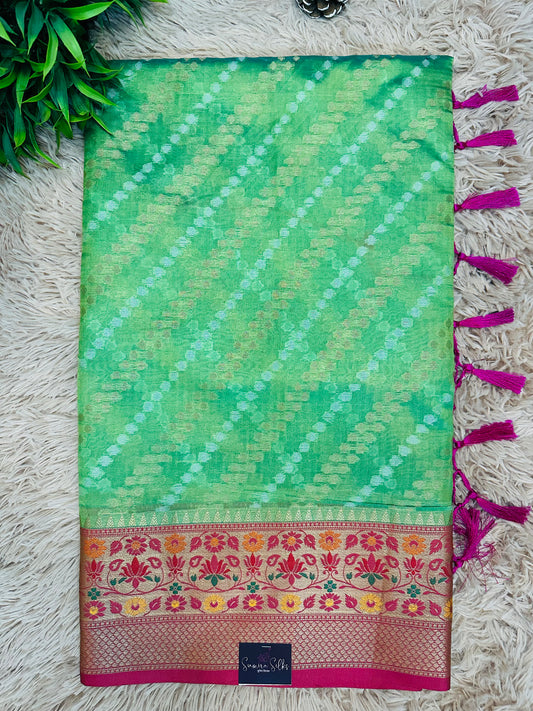 Green Soft Kosa Silk Saree