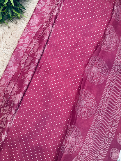 Pink Soft Georgette Saree