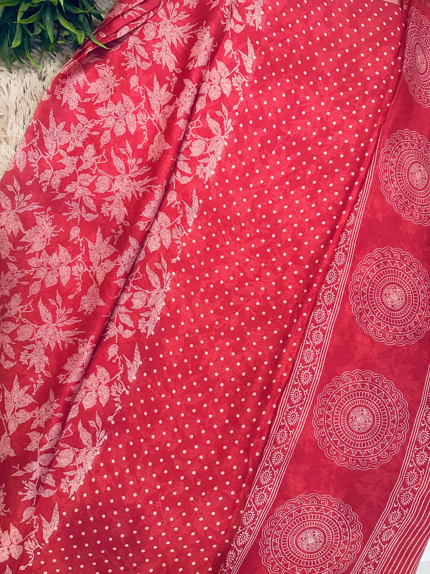 Peach Soft Georgette Saree