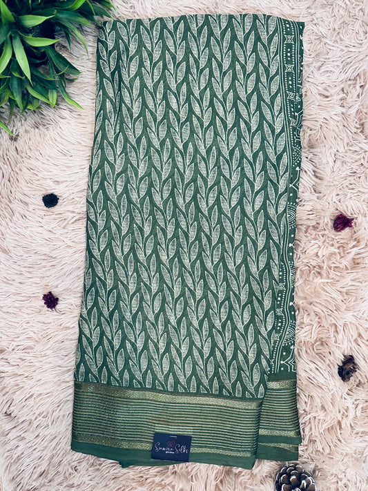 Green Soft Georgette Saree