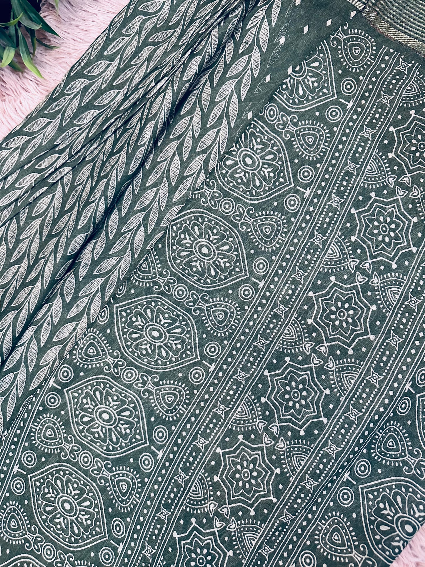 Green Soft Georgette Saree