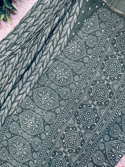 Green Soft Georgette Saree