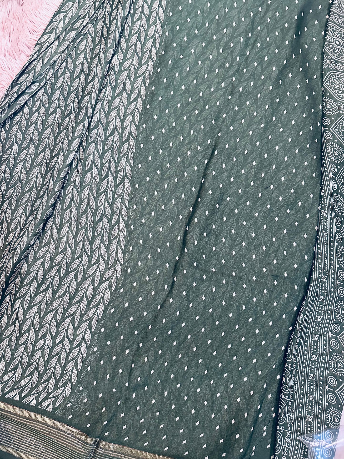 Green Soft Georgette Saree