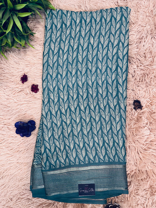 Blue Soft Georgette  Saree
