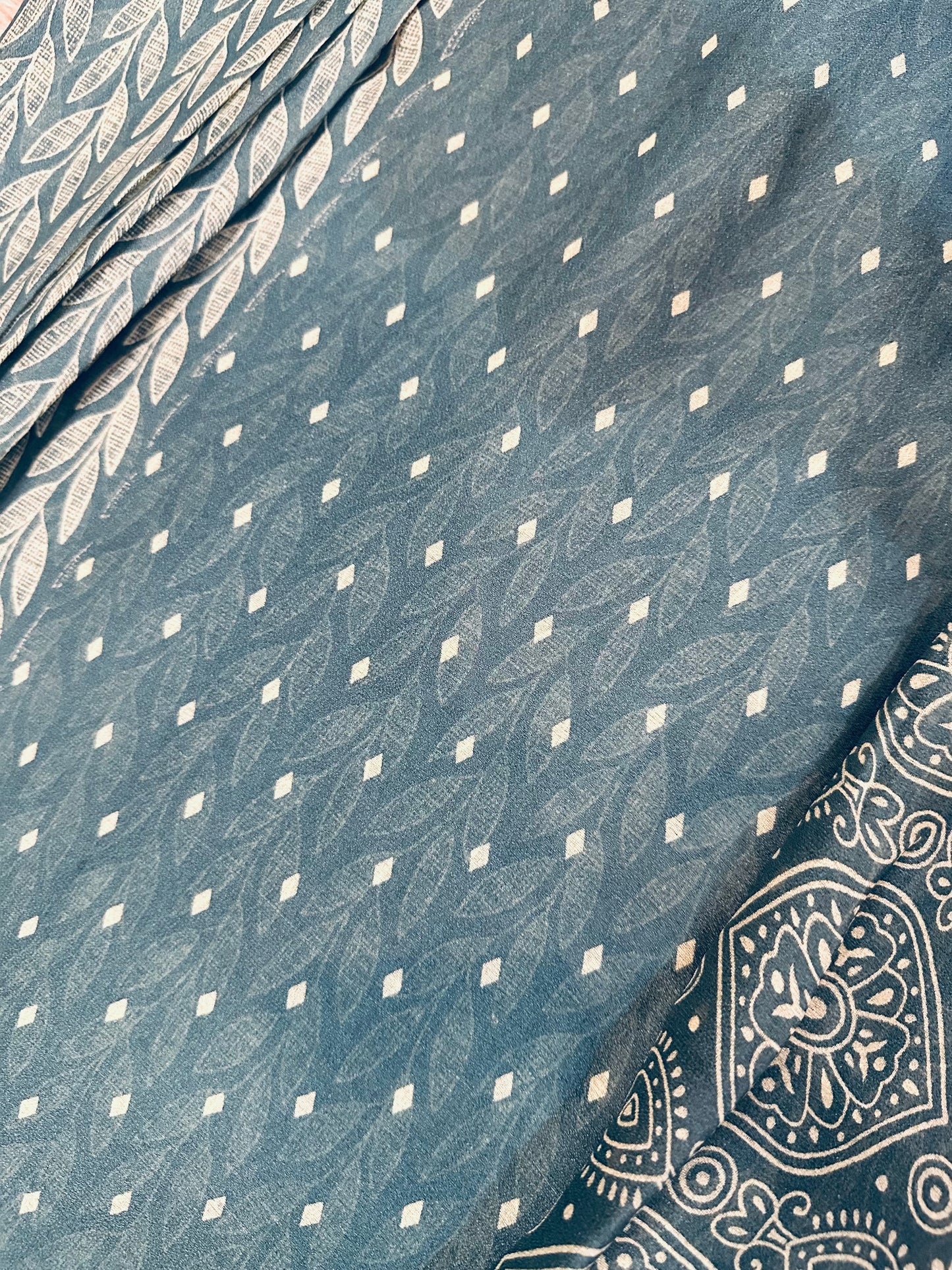 Blue Soft Georgette  Saree