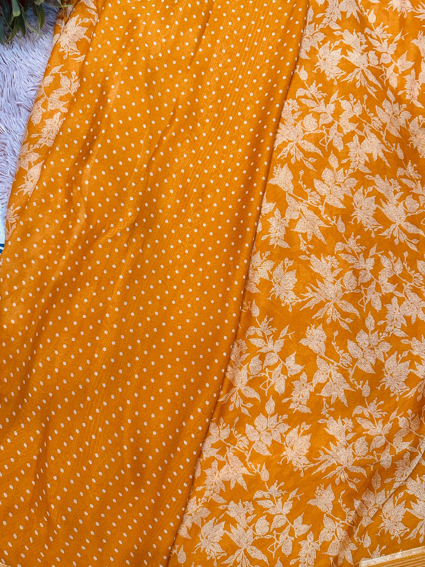Mustard Soft Georgette Saree
