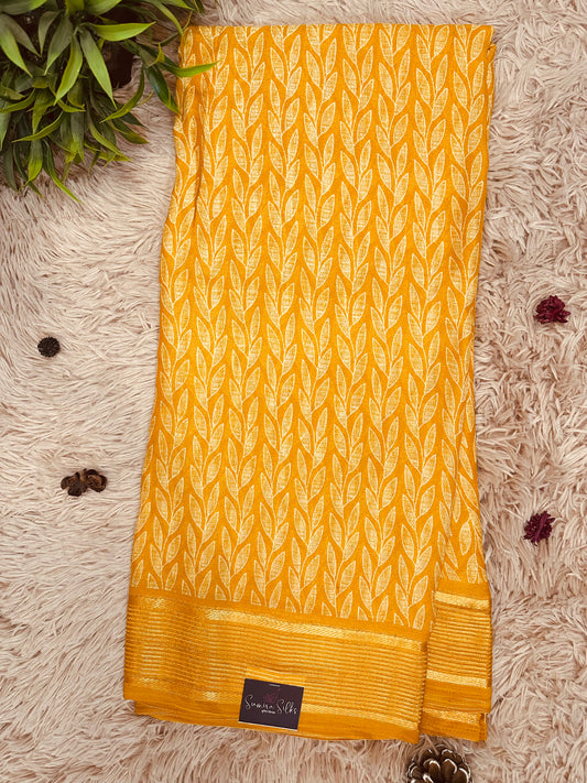 Mustard Soft Georgette Saree