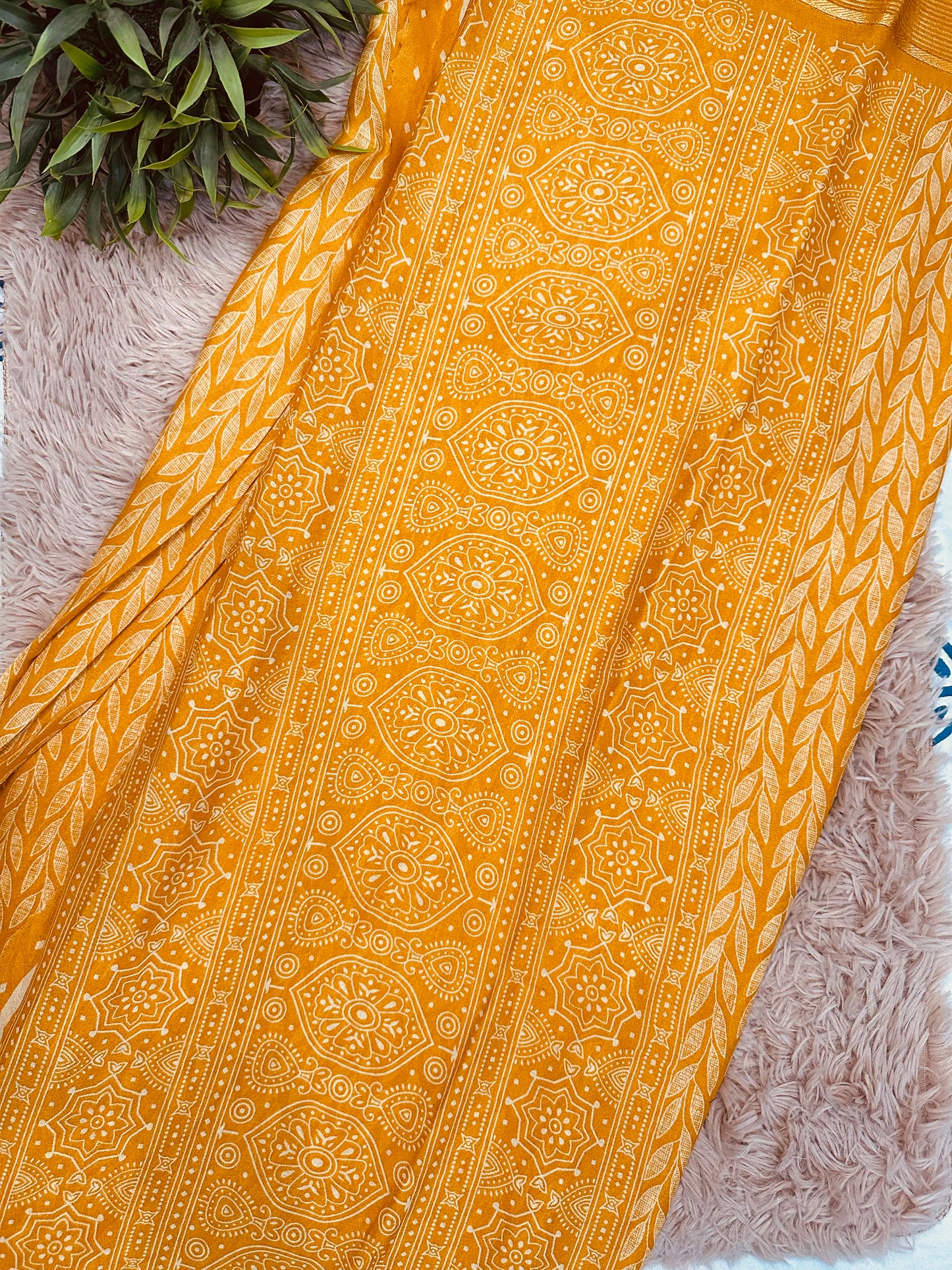 Mustard Soft Georgette Saree