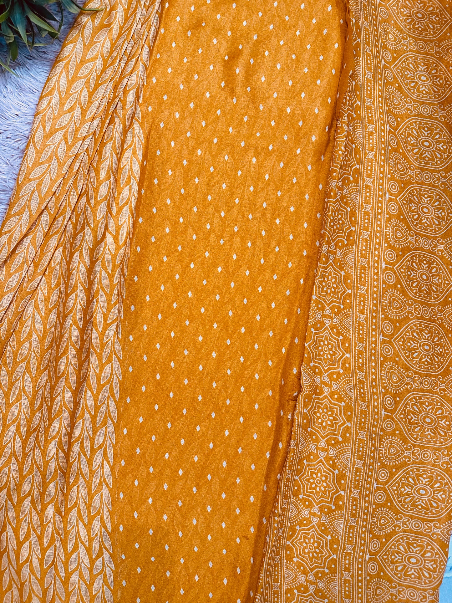Mustard Soft Georgette Saree