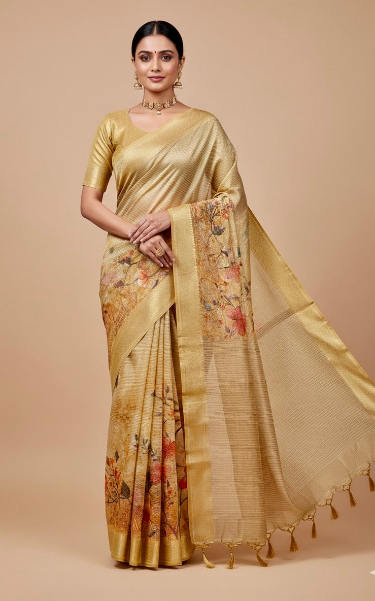 Golden Tissue Silk Saree